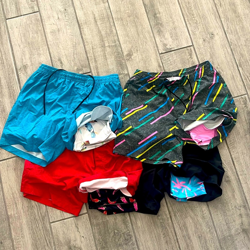 4 Pairs of Chubbies Medium Sport Shorts with 5.5” Inseam